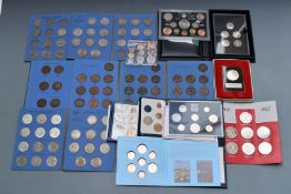 Six Hirschhorn coin folders including half crowns, some silver content and high grade examples,