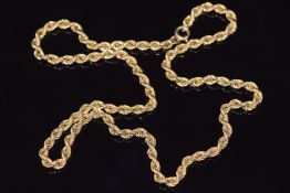A 9ct gold rope twist necklace
