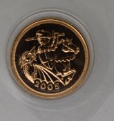2005 gold half sovereign with Timothy Noad design reverse