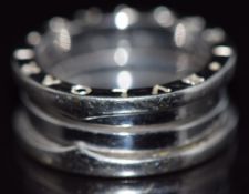 Bulgari 18ct white gold expanding ring, 9.7g, size N