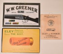 Three modern shotgun cartridge and gun shop display or advertising boards 'Westley Richards & Co