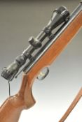 Wehrauch HW95 .22 air rifle with chequered semi-pistol grip, raised cheek piece, adjustable gilt