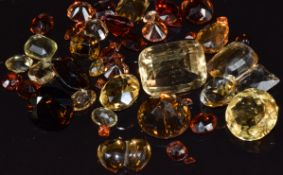 A collection of loose citrine, andalusite, apatite & hessonite garnets, 43g