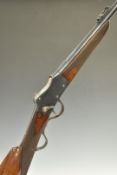 Belgian .22LR Winchester style Martini lever action rifle with chequered grip and forend, pop-up