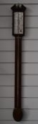 John Sutter, Edinburgh Georgian stick barometer, the mahogany case with string inlay and oval