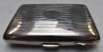 George V hallmarked silver cigarette or cigar case, London 1919, maker Joseph Gloster Ltd, length