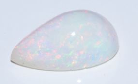 A loose pear cut opal cabochon measuring 9.28ct