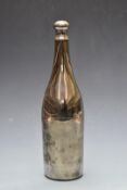 Novelty silver plated champagne bottle holder or display, H39.5cm