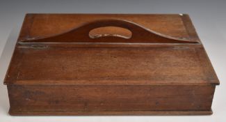 19th/20thC mahogany cutlery box with felt lined fitted interior, W47 x D33 x H17cm