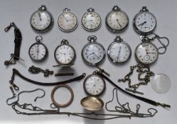 Eleven various pocket watches comprising two full hunters one Girod white metal and unnamed