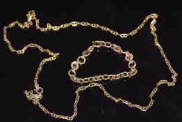 A 9ct gold necklace and 9ct gold bracelet