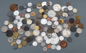 A small collection of largely 20thC pre-Euro coinage including Germany, Nazi, Austria, France etc,