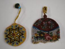 Two 19thC beadwork watch cases / purses