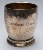 George VI hallmarked silver tankard, Sheffield 1938, maker Frank Cobb & Co Ltd, height 9cm, weight