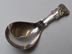 Georgian hallmarked silver King's pattern tea caddy spoon, Birmingham 1794, maker's mark rubbed,