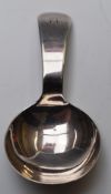 Georgian hallmarked silver tea caddy spoon, London 1812, maker Elizabeth Morley, length 7.5cm,