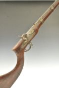 Turkish, Ottoman or Middle Eastern percussion jezail rifle with ornately engraved lock, hammer and