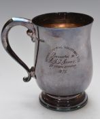 Elizabeth II hallmarked silver pint tankard, of baluster form, Sheffield 1975, maker James Dixon &