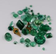 A collection of loose emeralds, 3.5g