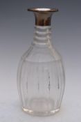 George V Hallmarked silver mounted cut glass decanter, Sheffield 1927, maker Gladwin Ltd, height