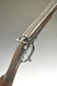 George Emsdorf Walker 12 bore side by side hammer action shotgun with lock engraved 'G E Walker from