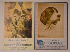 Two modern shotgun cartridge shop display or advertising boards, Kynoch Bonax and Eley Rocket,