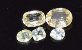 Five yellow sapphires, 0.68g
