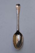 George II bottom hallmarked silver Hanoverian pattern table spoon, London 1733, maker's mark NH,