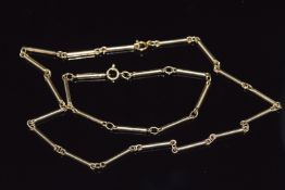 A 9ct gold necklace and bracelet made up of elongated links, 23.9g