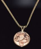 A 9ct gold Clogau necklace with raised foliate decoration (5.4g), in original box
