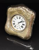 Swiss Goliath style keyless winding open faced pocket watch with inset subsidiary seconds dial blued