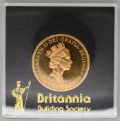 1987 Royal Mint one ounce gold Britannia uncirculated, in Perspex case