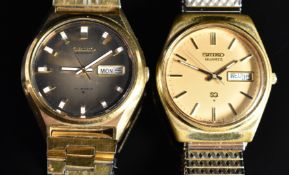 Two Seiko gentleman's wristwatches, automatic ref. 6309-8060 with day and date aperture, two-tone