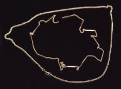 Two 9ct gold chains / necklaces, 9.5g