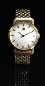 Tissot 9ct gold gentleman's wristwatch ref. 11/1200 with black hour and minutes hands, gold centre