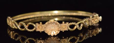 Victorian Etruscan Revival gold bracelet, 12.2g