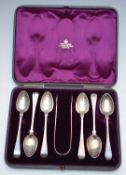 Cased set of Victorian bright cut hallmarked silver teaspoons and sugar tongs, London 1797, maker