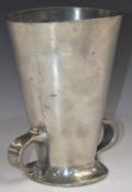 Tudric pewter twin handled  Arts and Crafts vase, probably designed by Oliver Baker for Liberty,