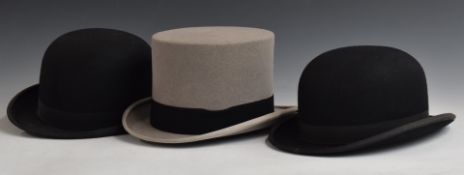 A top hat by Christys', London size 7 and two bowler hats, one by Woodrow, Piccadilly the other