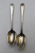 Two Peter and William Bateman George III hallmarked silver Old English pattern table spoons London