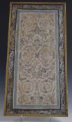 19thC Chinese embroidery panel, framed and glazed, 58 x 28cm