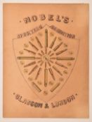 Ex shop display hand painted advertising sign for Nobel's Sporting Ammunition Glasgow & London, 29.