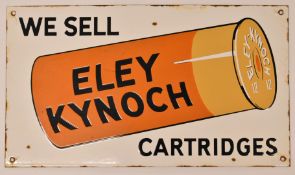 Eley Kynoch shotgun cartridges enamel shop display or advertising sign 'We Sell Eley Kynoch