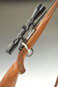 Ruger M77 Mk II .243 bolt-action rifle with chequered semi-pistol grip and forend, Hush Stalker