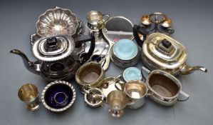 A large quantity of silver plated ware to include cases and loose cutlery, teaware, condiments and