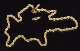 A 9ct gold rope twist necklace, 4.6g