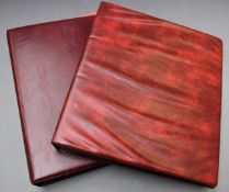 An amateur collection of world banknotes in two albums including Bank of Ireland, some used, many in