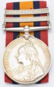 British Army Queen's South Africa Medal second type with clasps for Caple Colony and Orange Free