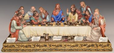 Capodimonte limited edition figural group The Last Supper, with certificate, H17 x L43cm