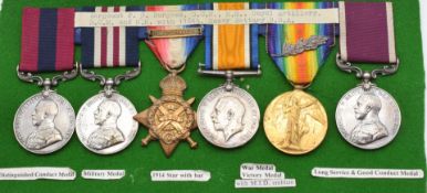 British Army WW1 Royal Artillery Distinguished Conduct Medal group of six awarded to 12409 Sgt F G